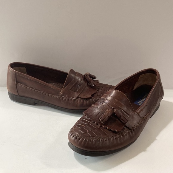 Giorgio Brutini Brown Leather Le Glove Duane Kiltie Tassel Slip On Loafers Sz 10 - Picture 6 of 8